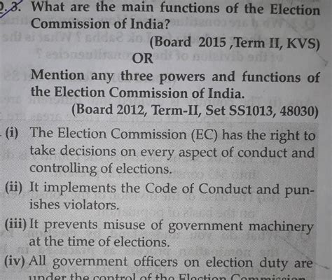 Describe The Powers And Functions Of The Election Commission In India