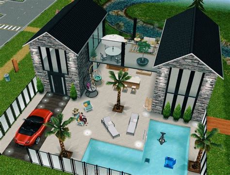 The Sims Free Play Casa Com Solário In 2020 Sims Freeplay Houses