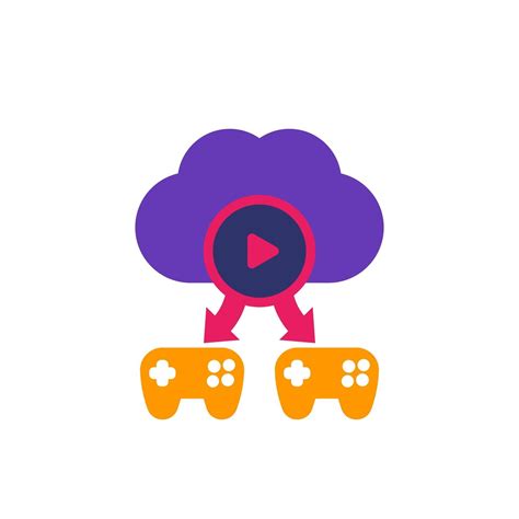 Cloud Gaming Icon With Gamepads 3337372 Vector Art At Vecteezy