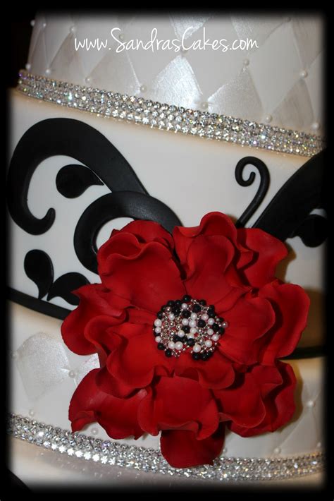 Red Black And White Wedding Cake