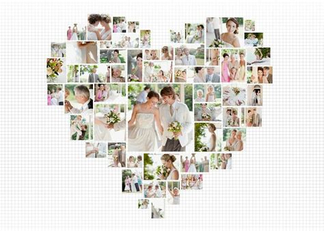 Layout Idea Photo Collage Template Heart Shaped Photo Collage