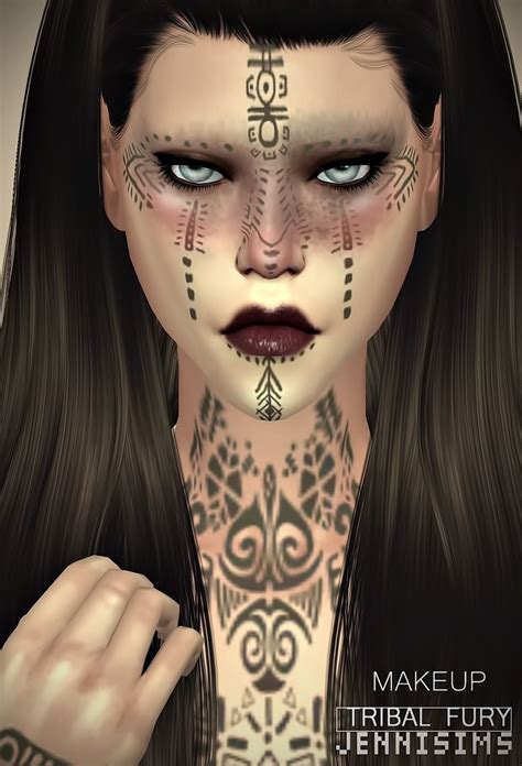 Tribal Fury Makeup Sims 4 Tattoos Makeup Tattoos Sims 4 Cc Skin