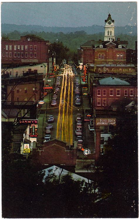 Court Street At Night Athens Ohio 1970s Sent From The Past