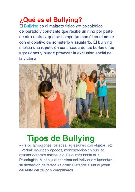 El Bullying Sus Caracteristicas Que Es Tipos Y Consecuencias Images