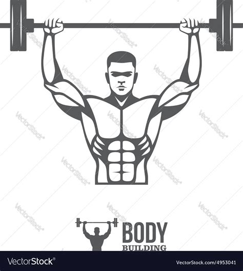 Bodybuilder Lifting Barbell Royalty Free Vector Image