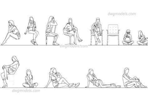 Sitting Girls Sitting Girl Drawing People Vector Illustration Character