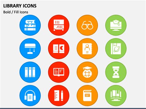Library Icons Powerpoint Template Ppt Slides