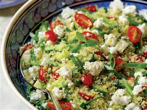 For non vegeterian couscous for the same recipe add the boiled and shreded chicken to it. Mediterranean Couscous Salad | Cookstr.com