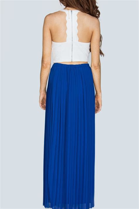 Lexie Royal Blue Pleated Maxi Skirt With Images Maxi Skirt Flowy