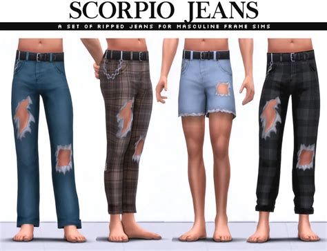 Scorpio Jeans Set Pants MySims4Mods