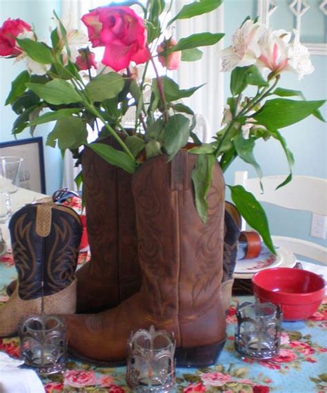 Cowboy Boot Centerpiece The Style Sisters Cowboy Boot Centerpieces