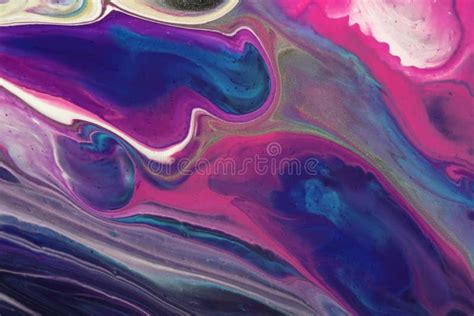 Abstract Fluid Art Background Navy Blue And Purple Colors Liquid