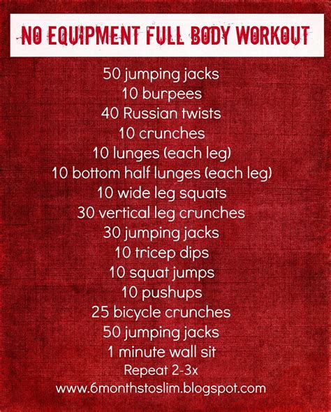 30 Day Muscle Building Workout Plan At Home Without Equipment