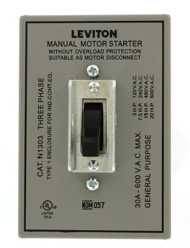 Leviton N1303 Ds 30 Amp 600 Volt Toggle Three Pole Ac Motor Starter