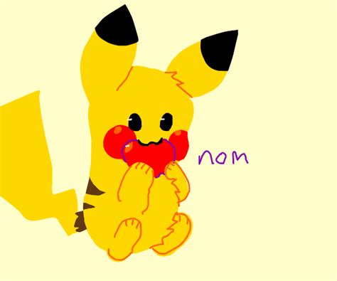 Pikachu Eating An Apple Drawception