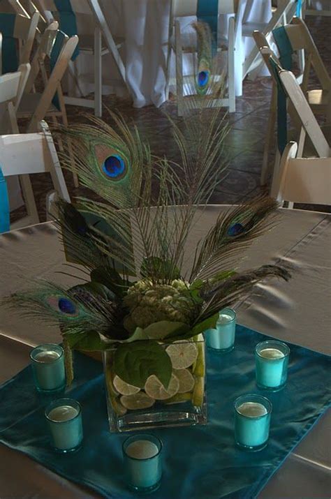 Peacock themed wedding decorations ideas. Peacock Wedding Centerpieces | This is kinda what one of ...