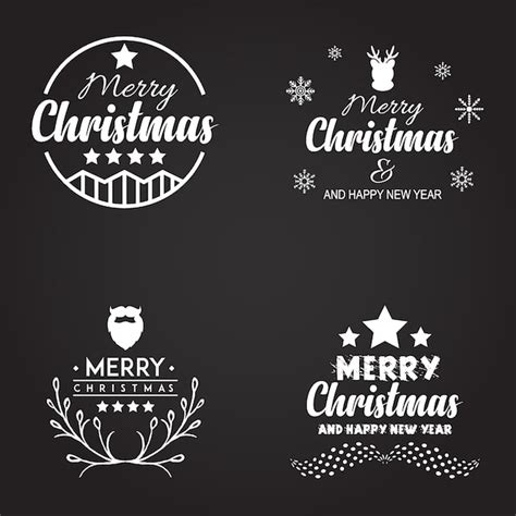 Christmas Typography Logo Designs Vector Free Download