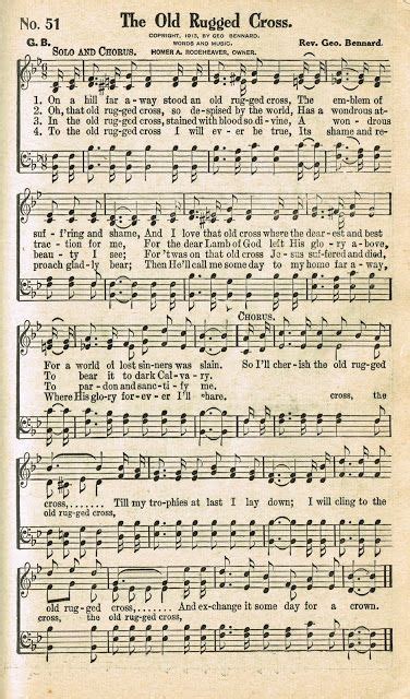 Sonday The Old Rugged Cross Antique Hymn Page Printable Knick Of