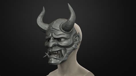 Traditional Japanese Hannya Mask Oni Mask Samurai Mask 3D Model 3D