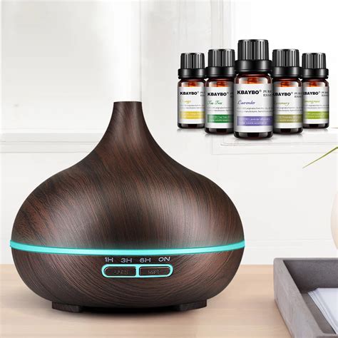300ml Ultrasonic Air Humidifier Aroma Essential Oil Diffuser With Wood