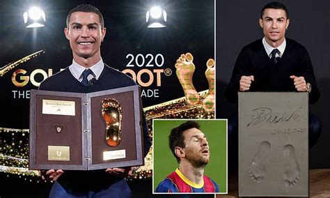 Cristiano Ronaldo Picks Up The Golden Foot Award With His Old Rival