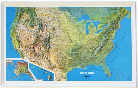 Buy Usa 34 X 22 Relief Map Flagline