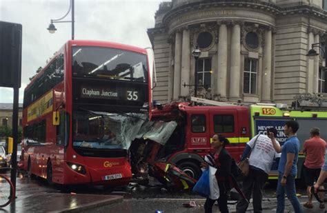 Seven Injured In Crash Between Double Decker Bus And Fire Engine In