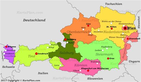 Political Map Of Austria With Cities