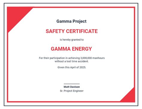Safety Recognition Certificate Template 6 Best Templates Ideas Images