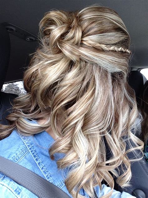 Prom Hair 2015 Curly Braid Half Up Braids Pinterest