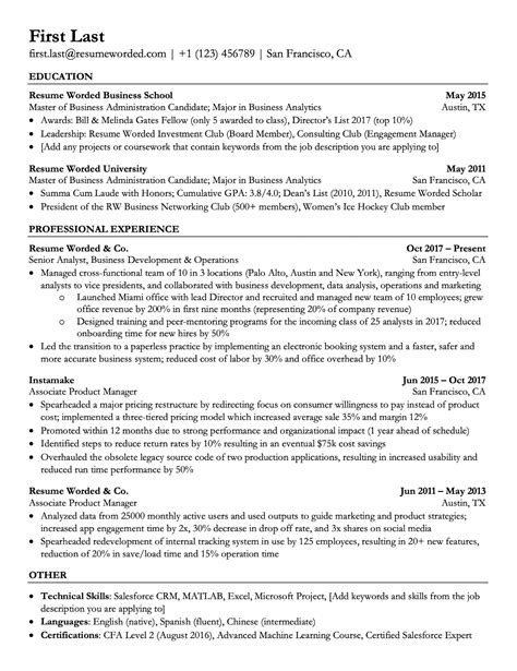 List special skills on your. Professional ATS Resume Templates for Experienced Hires ...
