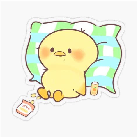 Cute Yellow Resting Duck Sticker For Sale By Cute Bunny Cute