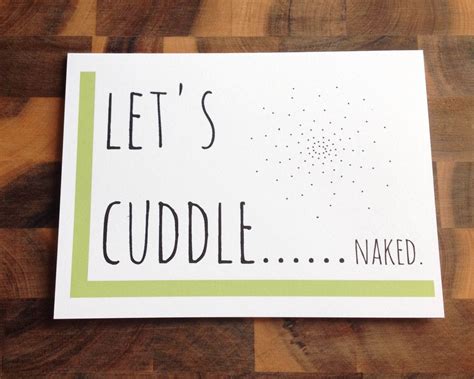 Naughty Sexy Funny Valentine Card Birthday Card Let S Cuddle Naked Recycled Modern