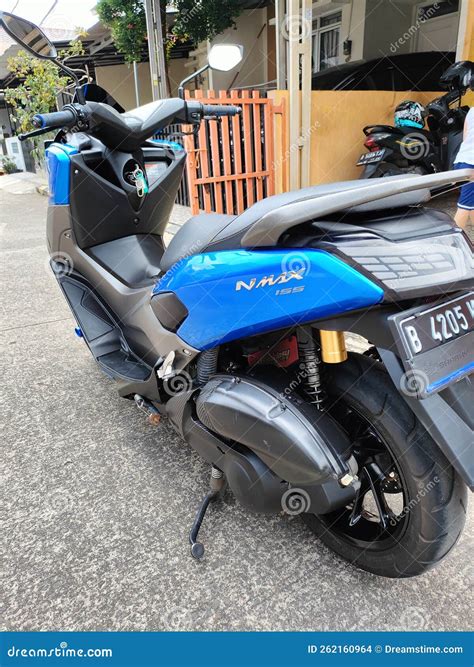 Yamaha Nmax Blue Color 2019 Back View Editorial Stock Image - Image of