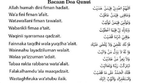 Bacaan Doa Qunut Subuh Lengkap Dengan Arab Latin Dan Artinya Mutualist