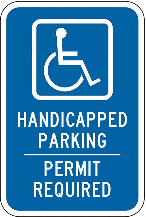 18 In X 12 In Nominal Sign Size Aluminum Handicap Parking Sign