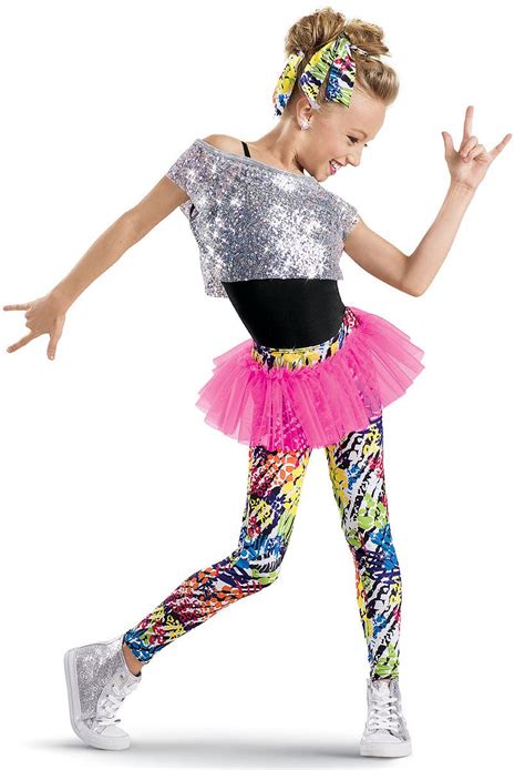 Sequin Tee With Print Leggings Weissman Costumes Cute Dance Costumes Hip Hop Dance Outfits
