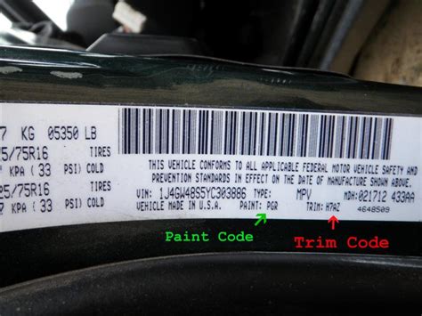 How To Find Paint Codes And Interior Trim Codes On Your Jeep Grand