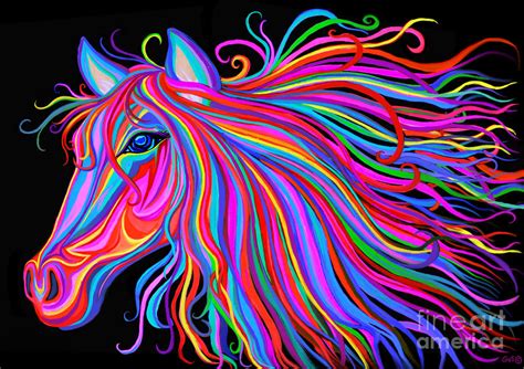 Rainbow Horse Painting By Nick Gustafson