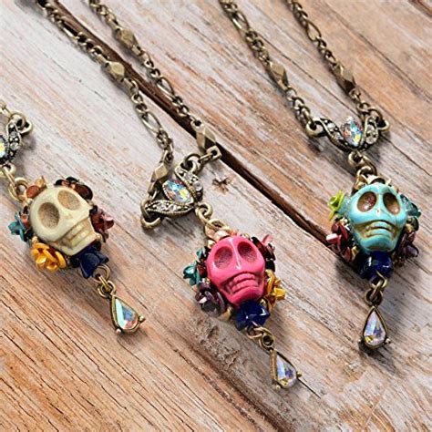 Sweet Romance Sugar Skull Pendant Necklace Day Of The Dead Mexican