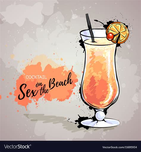 Vector Sex On The Beach Cocktail Stock Illustration Hot Sex Picture