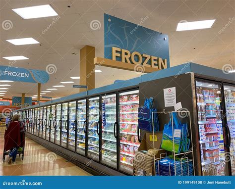 Frozen Foods Displayed On The Rack Inside The Large Chiller In The