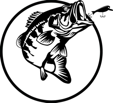 Bass Fish Silhouette Fishing Cut File Gone Fishing Vector Etsy