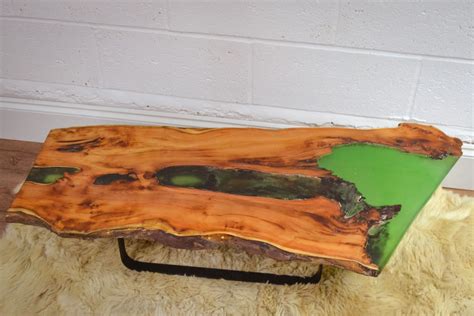 What does a live edge slab coffee table cost? Live edge Yew wood slab coffee table with resin inlay ...