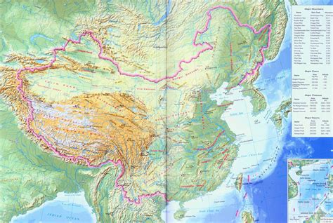 Detailed Physical Map Of China China Topography Map Map Of China