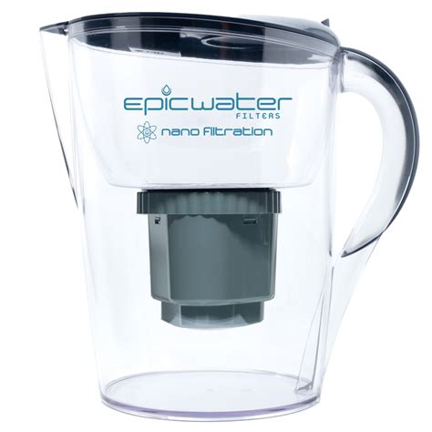 epic nano water filter pitcher navy blue removes bacteria and virus
