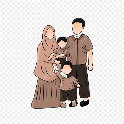 Keluarga Muslim Keluarga Muslim Cokelat Png Transparan Clipart Dan