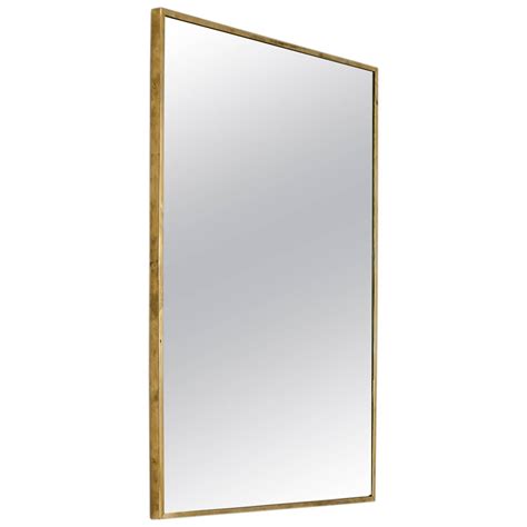 Imperial framed rectangle mirror in matte black with silver, 30x36 by ovalcrest by the oval and round mirror store (7) $316. Large Rectangular Brass Wall Mirror, Italy, 1950s For Sale ...