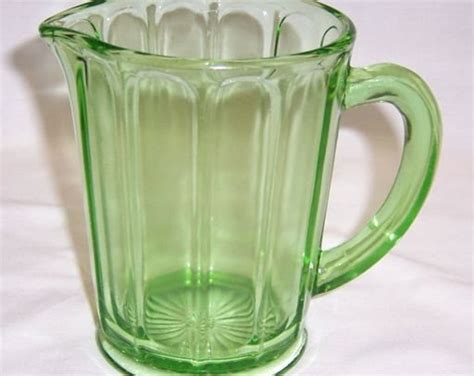 Hazel Atlas Depression Glass Green Ribbed Inch High Milk Or Etsy