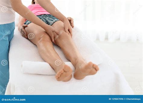 Woman Receiving Leg Massage Stock Photo Image Of Adult Physical